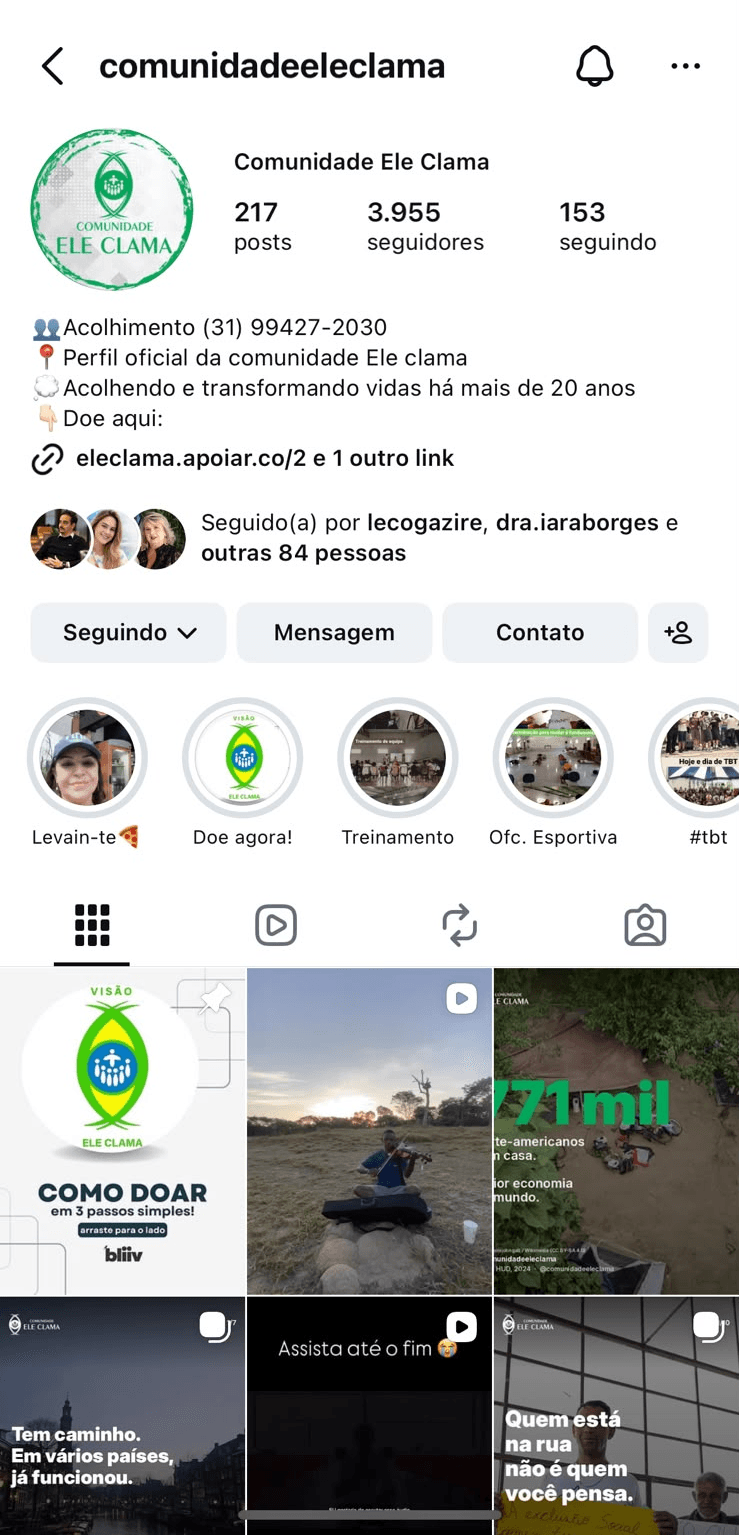 Instagram @comunidadeeleclama
